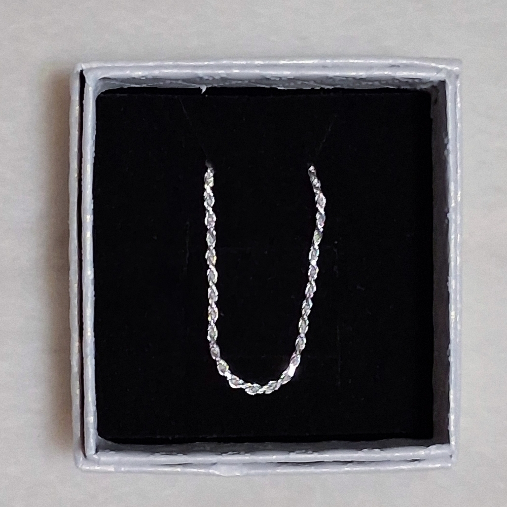 925 Sterling Silver 18" diamond cut Rope